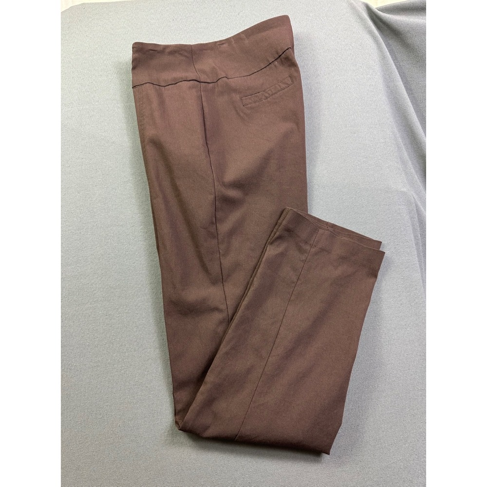 Zac & Rachel‎ Women's Brown Straight Leg Pull On Stretch Dress Pants Size 8